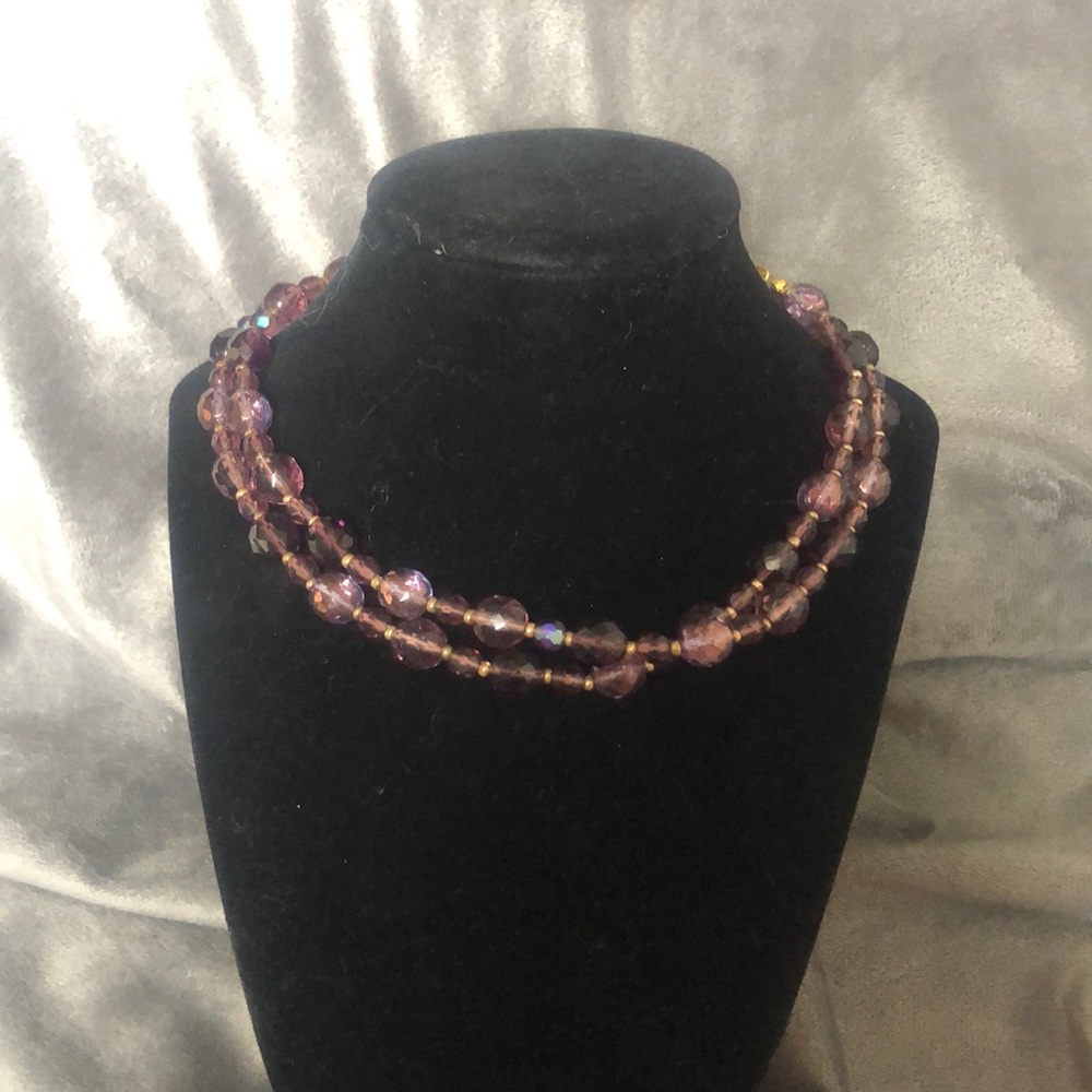 Joan Rivers Purple Beaded Necklace